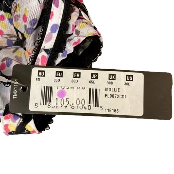 FANTASIE Mollie Underwire Bra With Side Support Confetti (Size 30D) (NWT)